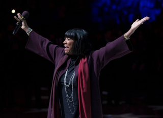 PHILADELPHIA, PA - OCTOBER 30: Patti LaBelle performs the National Anthem prior to the game between the Utah Jazz and Philadelphia 76ers on October 30, 2015 at the Wells Fargo Center in Philadelphia, Pennsylvania. NOTE TO USER: User expressly acknowledges and agrees that, by downloading and or using this photograph, User is consenting to the terms and conditions of the Getty Images License Agreement. The Jazz defeated the 76ers 99-71.